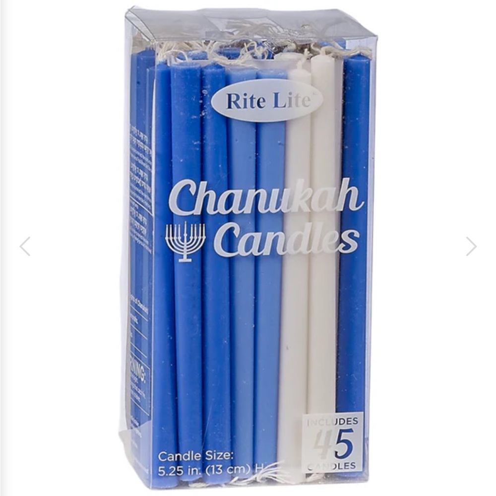 45 Blue and White Chanukah Candles for a Menorah ~5”